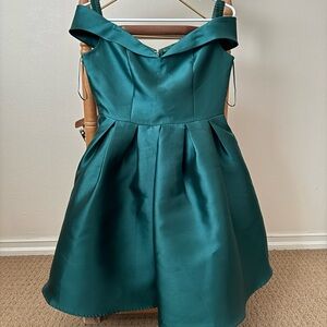 Varga Teal Satin Party  Prom Holiday Dress Medium